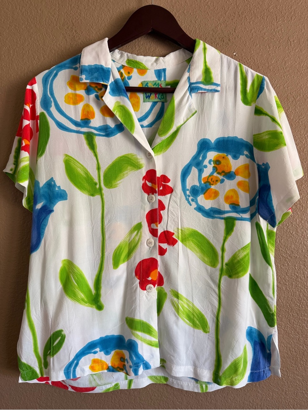 Jams World Vintage Floral Blouse Size Medium - Picture 2 of 9
